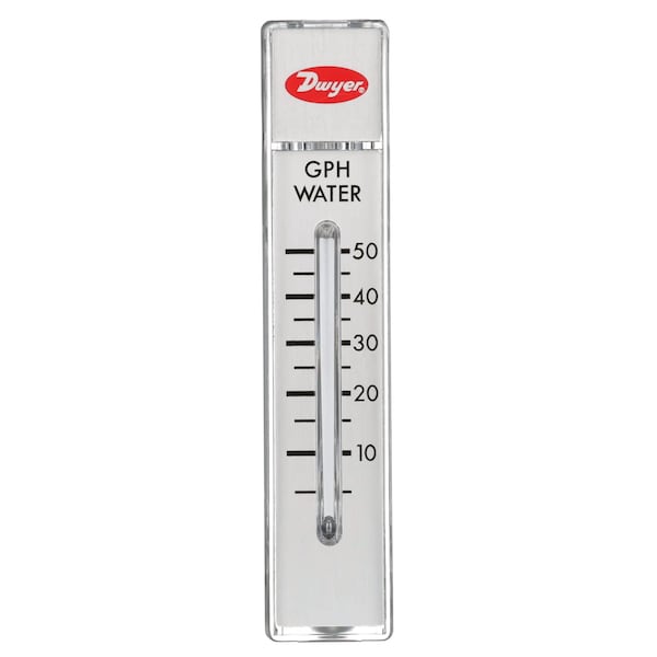 Flowmeter, range 10-110 cc/min water, no valve.
